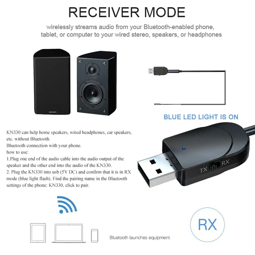 Аудио Bluetooth 5 0 передатчик приемник 2 в 1 мини USB домашний автомобильный стерео