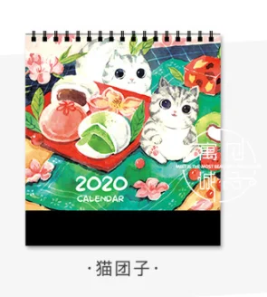 Календарь Ретро Ван Гог иллюстрации/лист/клубника/кошка Kawaii Настольный календарь Органайзер расписание планировщик блокнот Escolar - Цвет: Красный