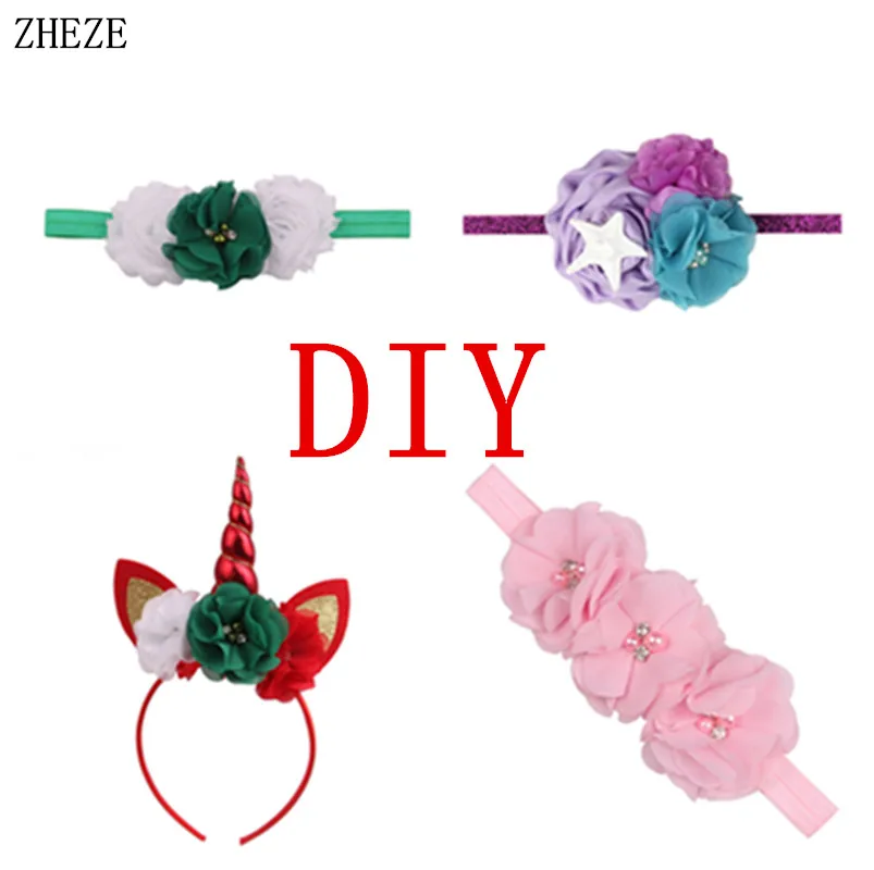 Шикарная потертая шифоновая ткань с цветами 30 шт./лот 2 дюйма аксессуары для волос