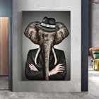 Абстрактные животные, слон, лев, тигр, постер, настенное искусство, холст, живопись, печатные картины для гостиной, украшение интерьера дома