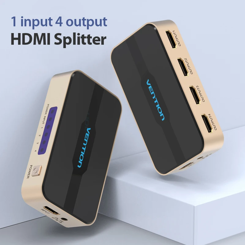 Vention HDMI коммутатор 1x2 1x4 Сплиттер 4K 1 вход 4 выхода переключатель с питанием для XBOX