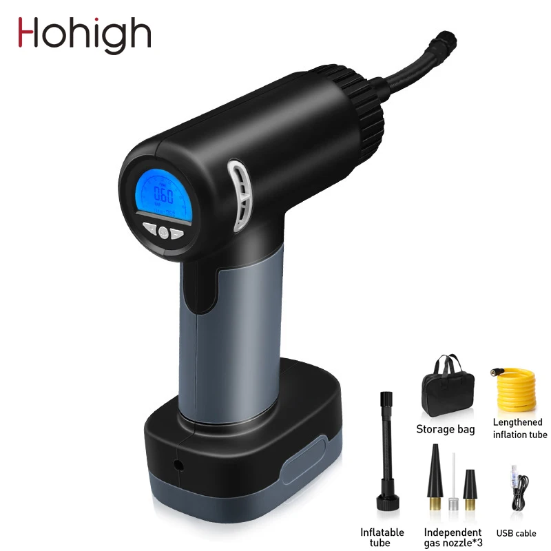 

Inflator Pump Portable Car Air Compressor for Motorcycles Bicycle Boat Tyre Inflator Digital Auto Air pump 6000mAh USB Rechargea