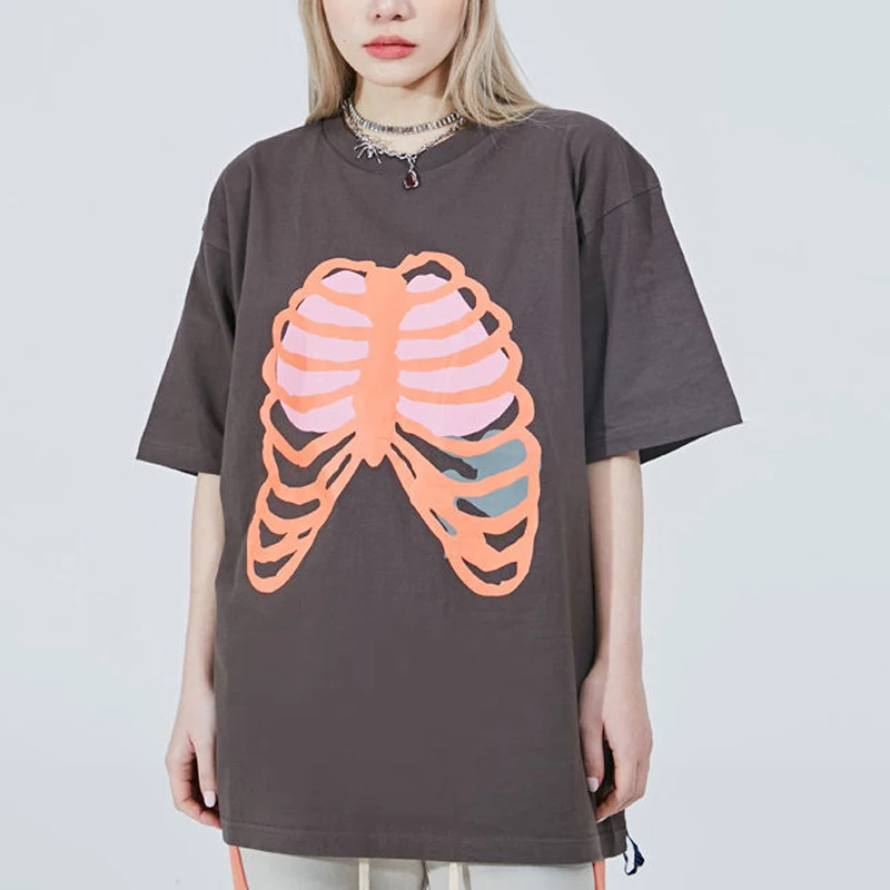 

Heart Printing Cotton Vintage Oversized T-shirt Summer Short Sleeve Hip Hop Tops Women Harajuku Loose Couples Tee Streetwear