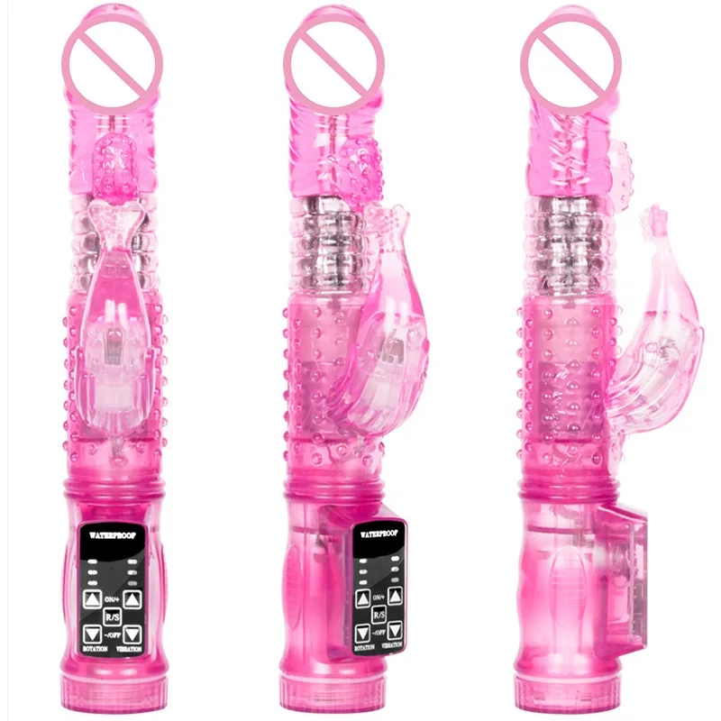 12 Скоростей Вибрация вращение кролик двойной Вибраторы Женский мастурбатор