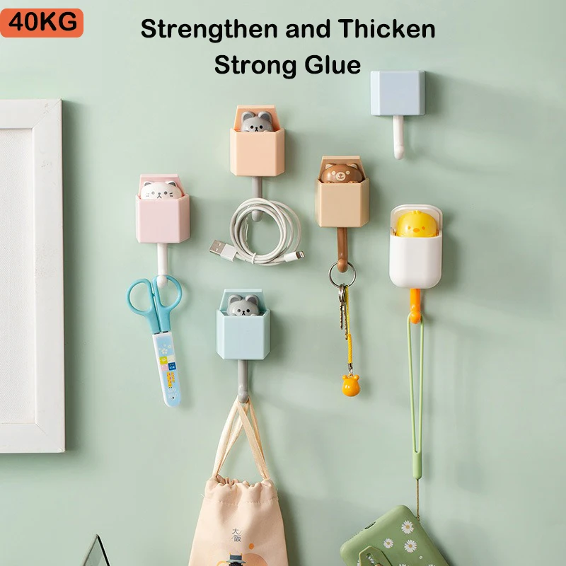 

Cute Cartoon Cat Head Out 3D Animal Paw Hooks Wall Adhesive Kids Room Clothes Towel Hat Key Rack Hanger Kitchen Bathroom Hook