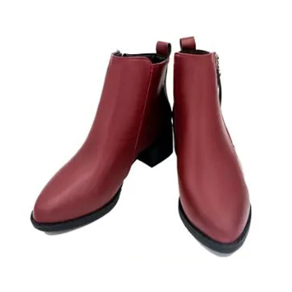 Повседневные теплые однотонные женские ботильоны с острым носком на молнии