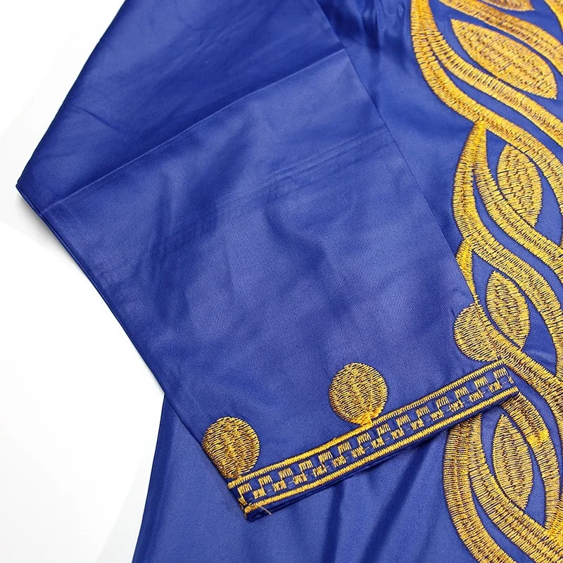 South Africa Traditional Dashiki Clothes Ladies Ankara Dresses African Women Gold Embroidery Maxi Dress Ropa Mujer | Тематическая