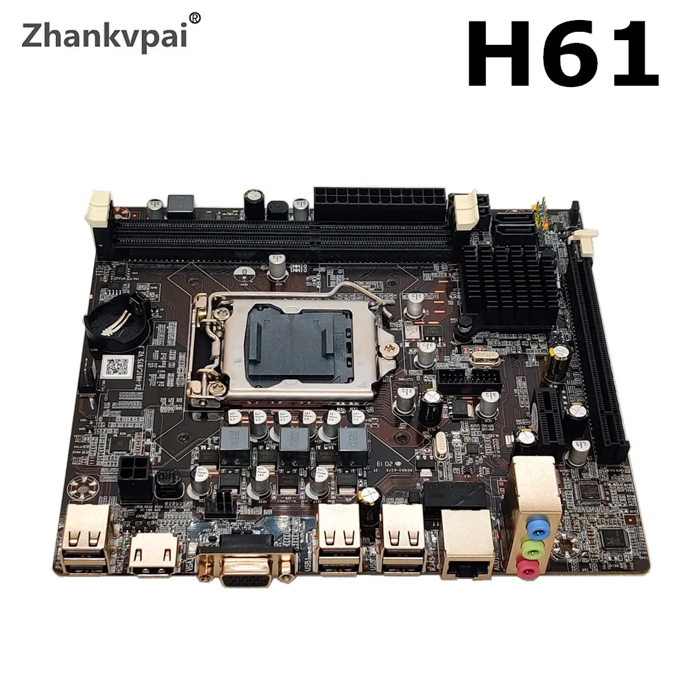 H61 LGA1155 рабочего Материнская плата для Intel набор с Core Duo 3 1G процессор i3 2100 + 4 Гб