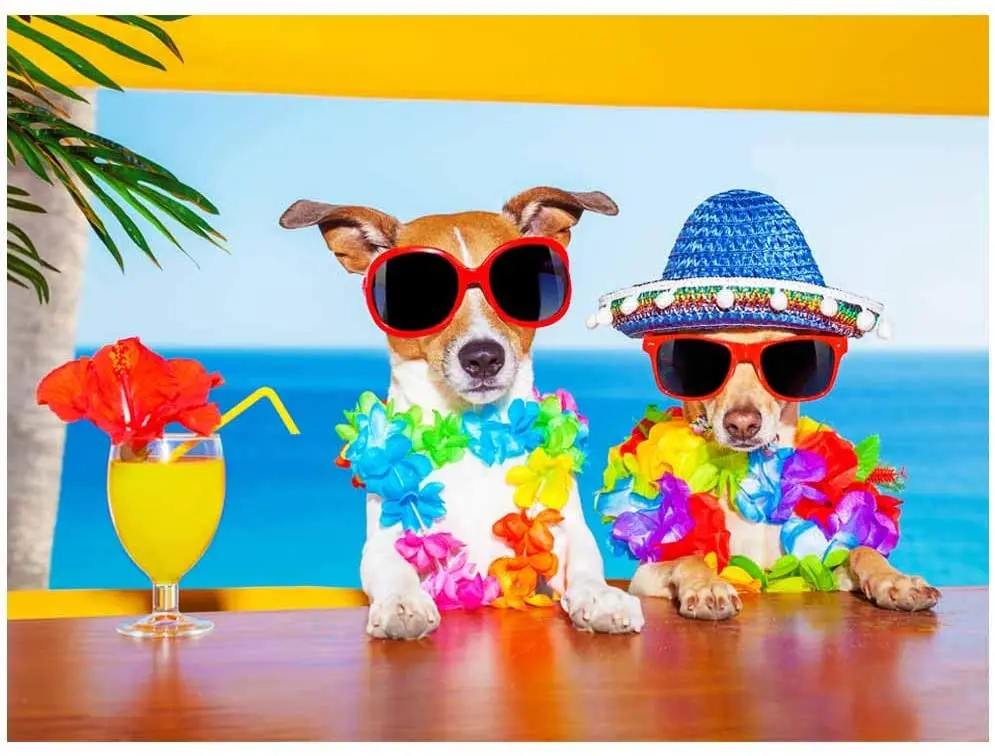 

1000 Pieces Animal Jigsaw Puzzles for Adults and Teens and Kids and Teens Family Happy Gift Idea Vacation Dogs No.2 Wood Toys