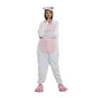 Женский Костюм кигуруми из аниме для взрослых, белый, розовый, с изображением кота, для женщин, животных, свиней, вечерние комбинезоны, одежда для сна, маскировка, домашняя одежда для девочек и мальчиков