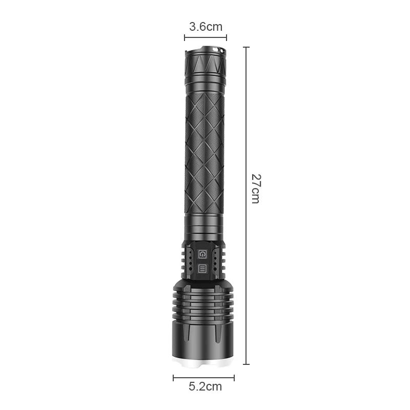 Precio Linterna Táctica XHP120 Linterna LED Con Zoom Recargable Por USB, Luz Flash Superbrillante Para Caza, 18650, 26650