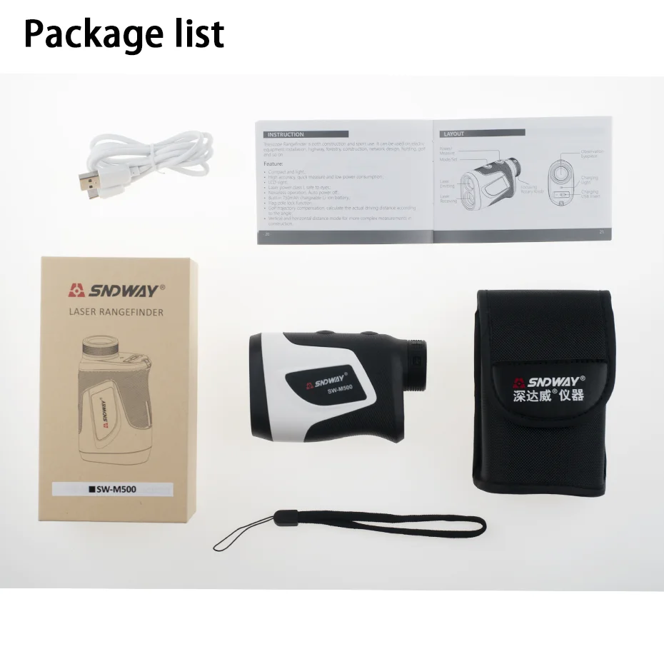 

SNDWAY Golf Telescope Laser Rangefinders 1000M Laser distance meter range finder SW-M1000 for hunt/sport/engineer/Outdoors