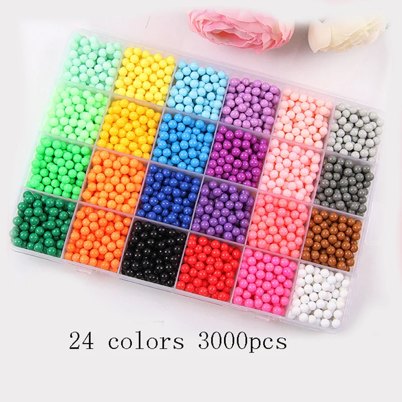 24 цвета 6000 шт. пополнения бусины головоломки с украшением в виде кристаллов DIY