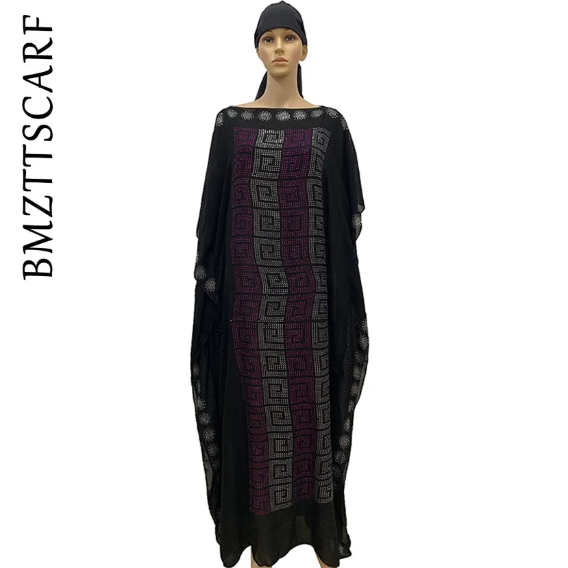 Новинка 2020 платье Дашики из 100% хлопка с африканскими бриллиантами длинное шарфом