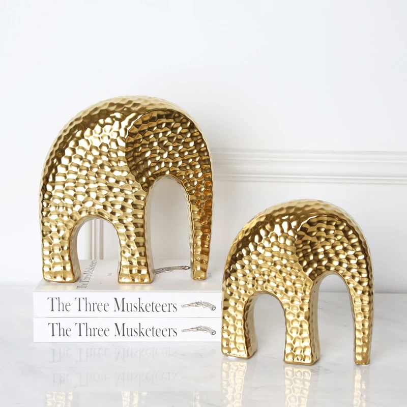 Изысканное геометрическое искусство золотой слон керамическое | Статуи и скульптуры -1005001487427803