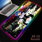 Большой игровой коврик для мыши Rem ReZero RGB 900x40 0 мм, коврик для мыши со светодиодной подсветкой, игровой компьютерный Настольный коврик, коврик с аниме с подсветкой XXL