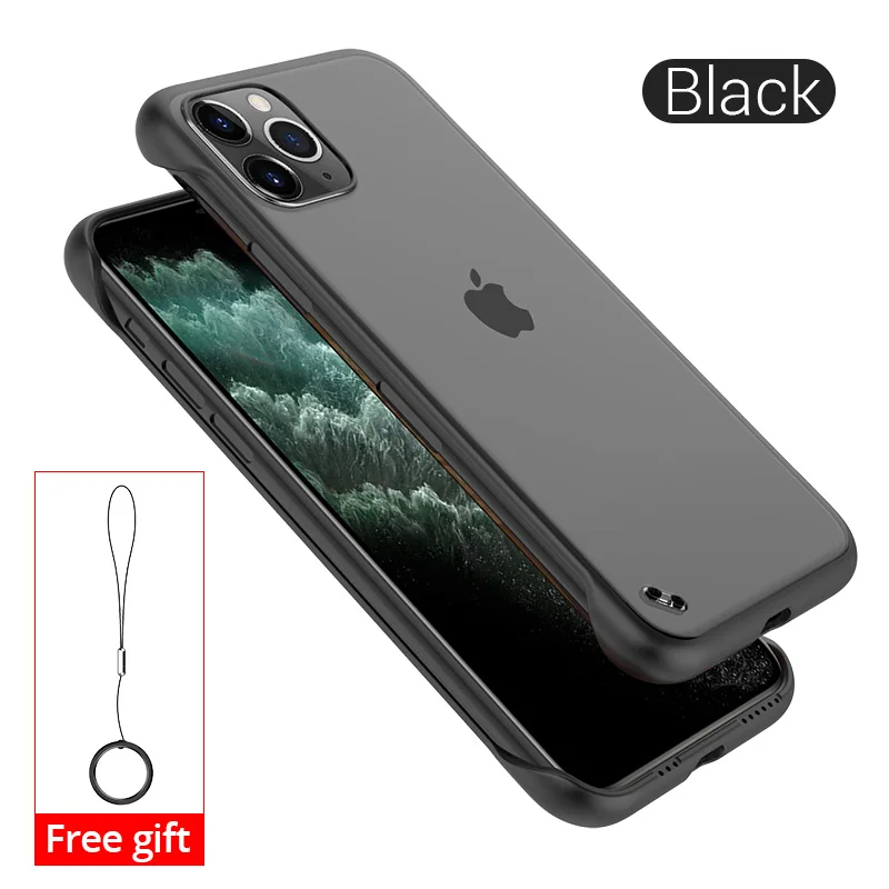 PZOZ For Apple iPhone 11 Pro Max X Xr Protection Case Xs Max 7 Case 8 6S Plus Rimless Luxury Case Ultra Thin Back Cover For iPhone7 iPhone8 iPhonex iPhone11 Smart Phone 5.8 6.1 6.5 Inch Protective Case Accessories - Цвет: Black