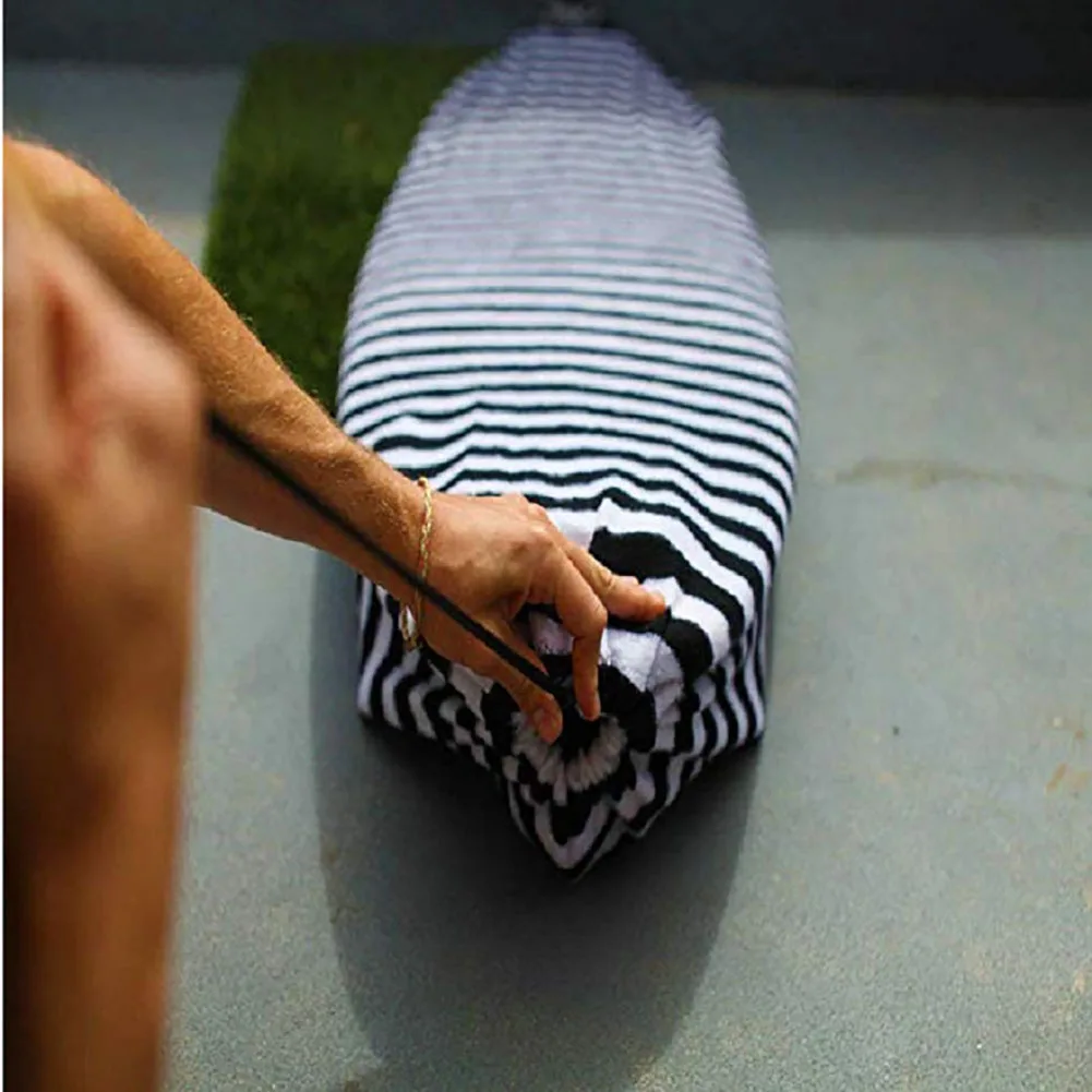 

Outdoor Surfboard Socks Sunproof Cover Anti-scratch Dustproof Stretch Stripes Surfing Sports Water Drawstring Protective Bag