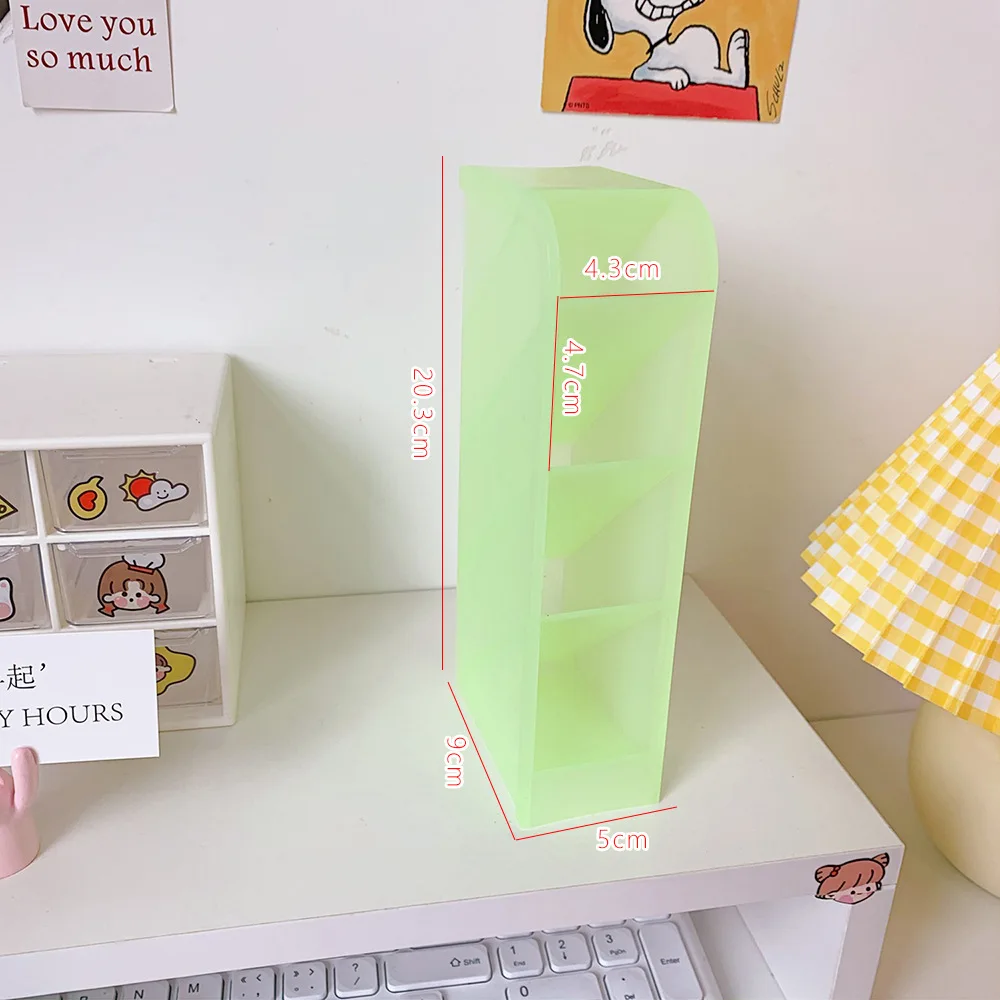 

Korea Ins Girl Desktop Storage Tube Versatile Four Grid Oblique Insertion Pen Holder Makeup Brush Lipstick Storage Box 2021