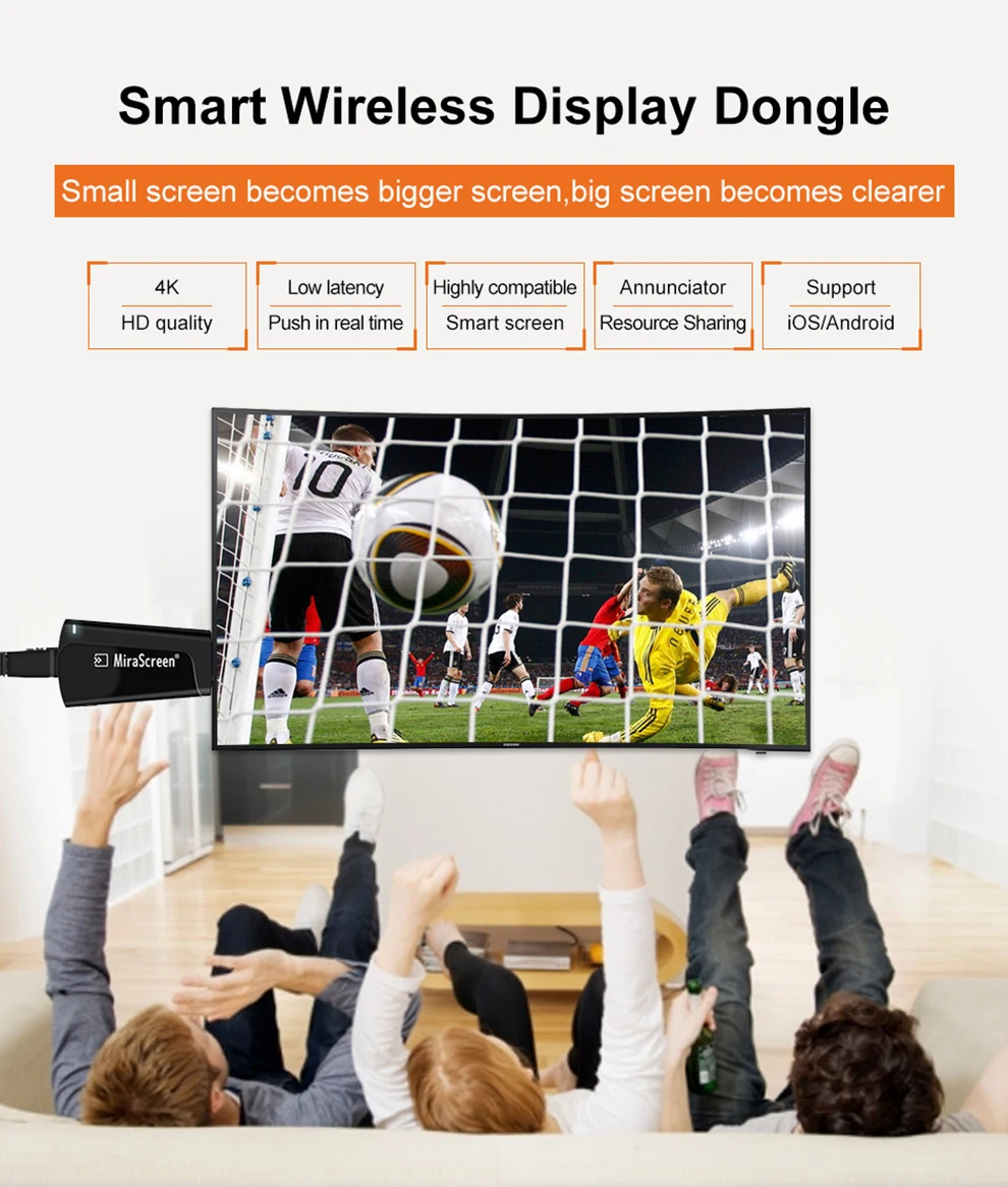 4K 3840*2160 ТВ-карта беспроводной медиа-поток HDMI miracast youtube 2,4G/5,8G WIFI tv ключ airplay для andriod ios