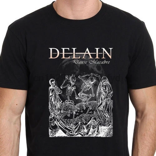 DELAIN танцевальная макрооткрытая футболка Мужская новый лучший дизайн Размеры S