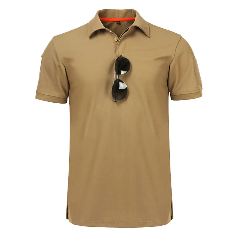 

Men's Quick Dry Lapel Short Sleeve T-Shirt Summer Breathable Large Size military clothing Outdoor Training Tactical Combat Shirt