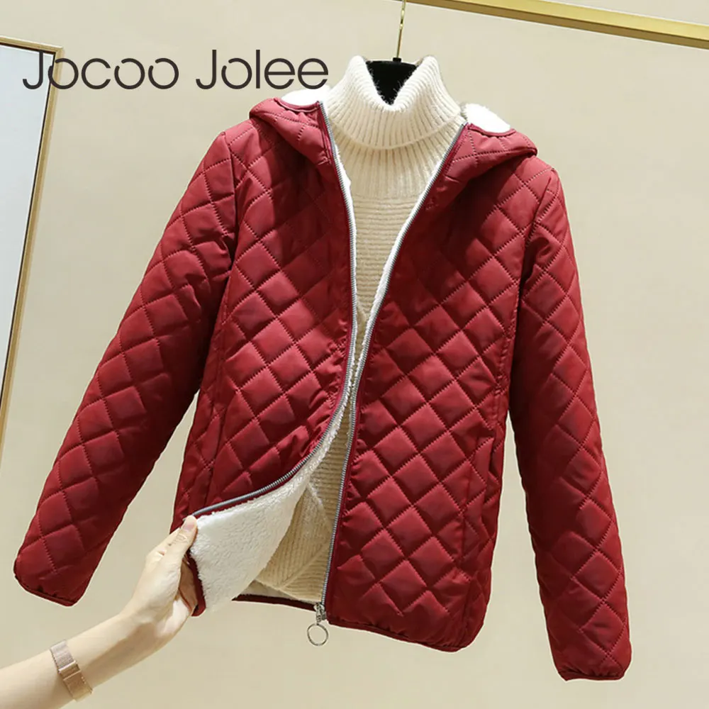 

Women Winter Vintage Harajuku Hooded Jackets Korean Fleece padded coats Elegant Slim Parka Oversize Casual Plush quilted Outwear