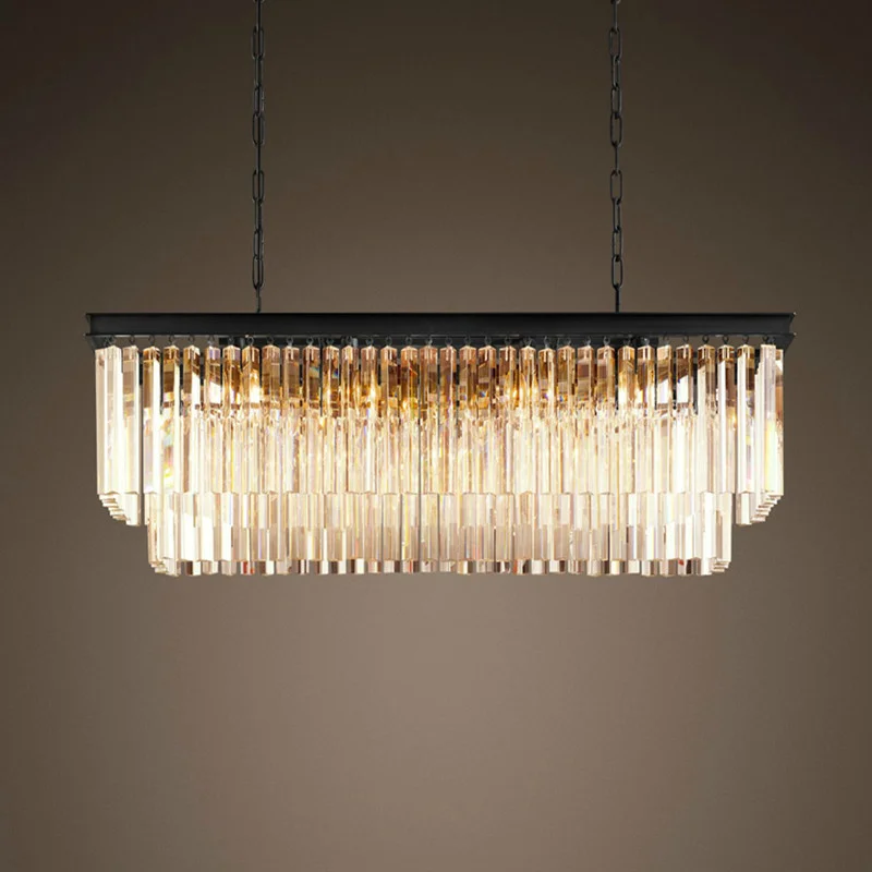 Vintage LED Chandeliers Lighting Modern Crystal Prism Chandelier Light lustre de cristal for Living Dining Room Restaurant Decor | Лампы и