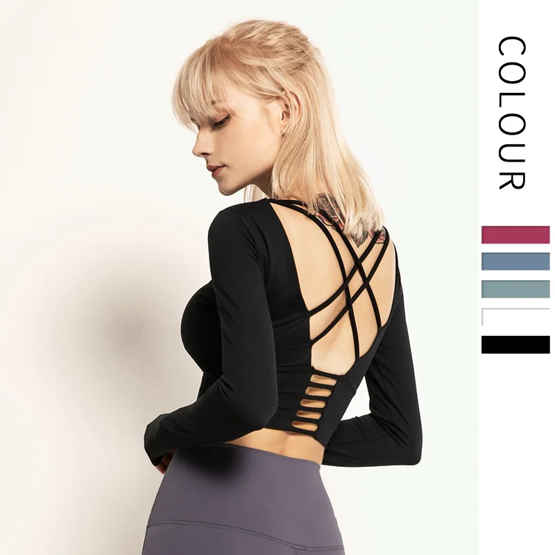 Женская одежда для йоги с длинным рукавом женская спортивная нагрудная накладка