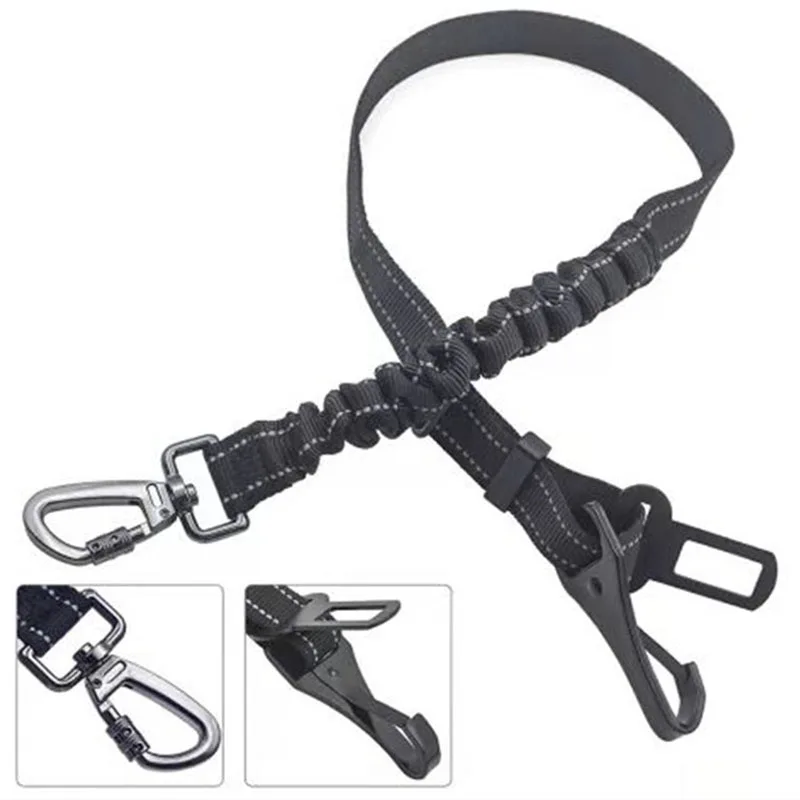 

3-in-1 Upgraded Dog Seat Belts Adjustable Elastic Nylon Cat Dog Car Seat Belt Reflective Vehicle Seatbelt Travel Pet Supplies