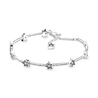 new origina 925 sterling silver pan bracelet celestial stars bracelet bangle fit bead charm diy europe fashion jewelry