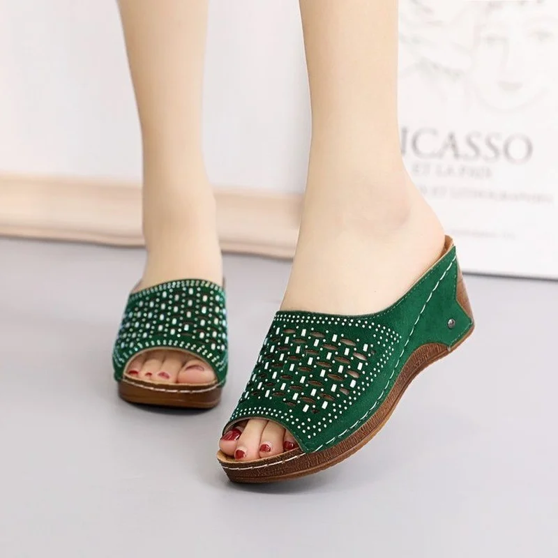 

Women Beach Sandals Peep Toe Wedge Shoes Woman Thick Bottom Elegent Slipper Women Sandals Heel Wedge Casual Ladies Sandals Shoes