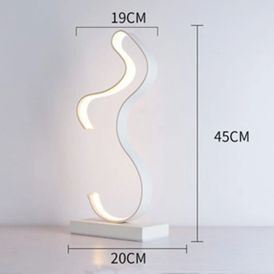 

Modern Minimalist Line LED Table Lamp Creative Ribbon Bedroom Bedside Reading Desk Lamp Hotel Bar Villa Table Night Light
