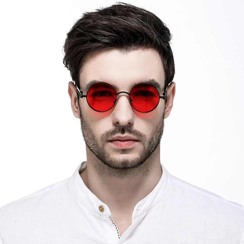

Macarons Color Photochromic Sunglasses Men Polarized Vintage Driving Chameleon Glasses Retro Round Metal Goggles Steampunk