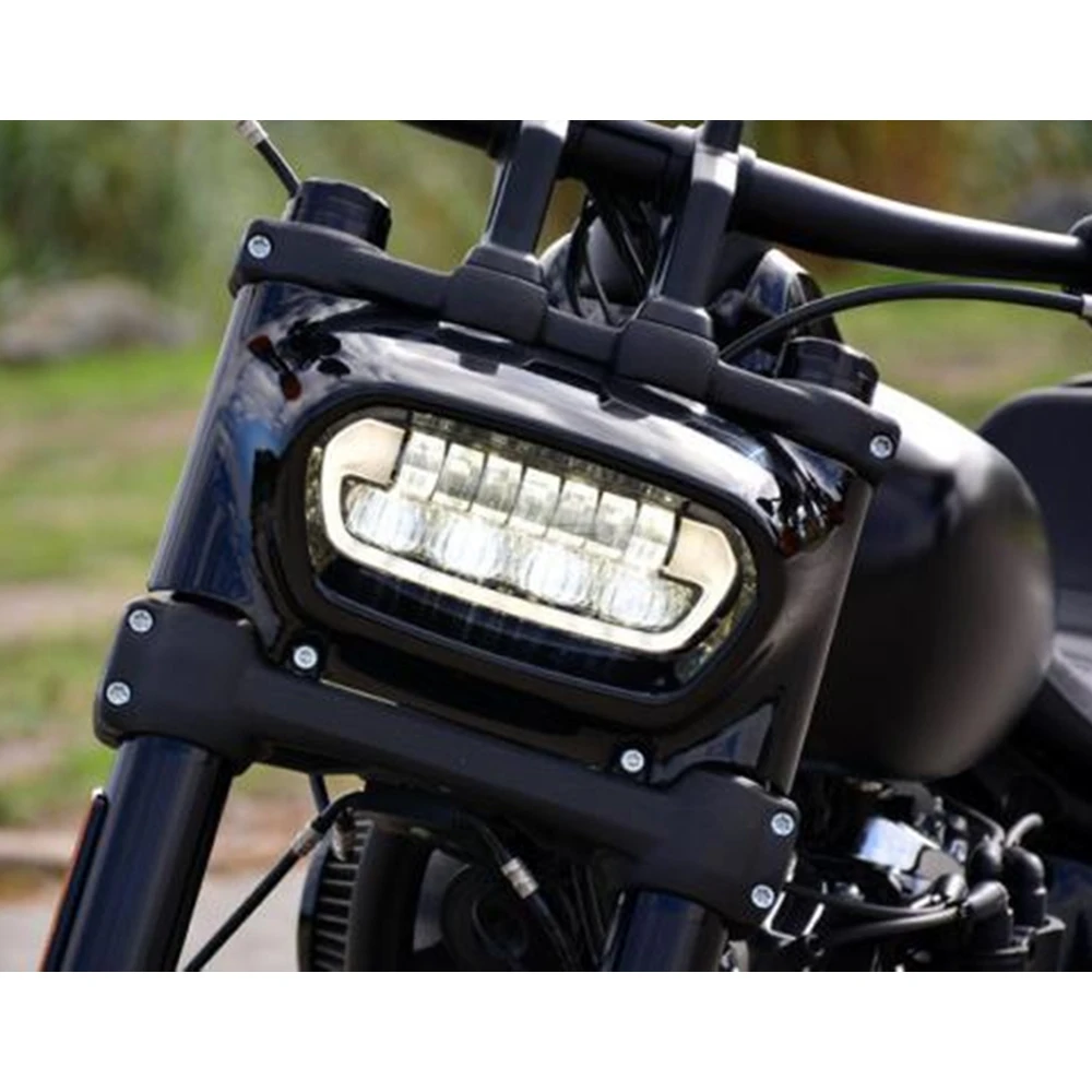 Передняя фара для мотоцикла Fat Bob светодиодная дальнего и ближнего света белая