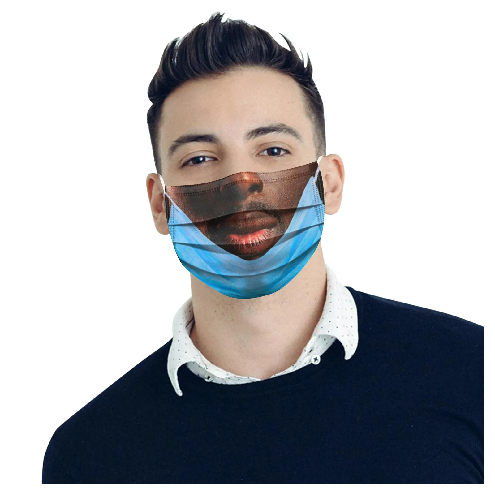 

Funny Print 3-layer Mask Disposable Mascarillas Filters Face Masks Mascara Masque Earloop Mouth-muffle Mouth Mask Adults 30pcs