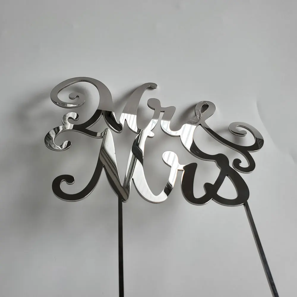Wedding decoration galvanized mirror stainless steel cut letter durable