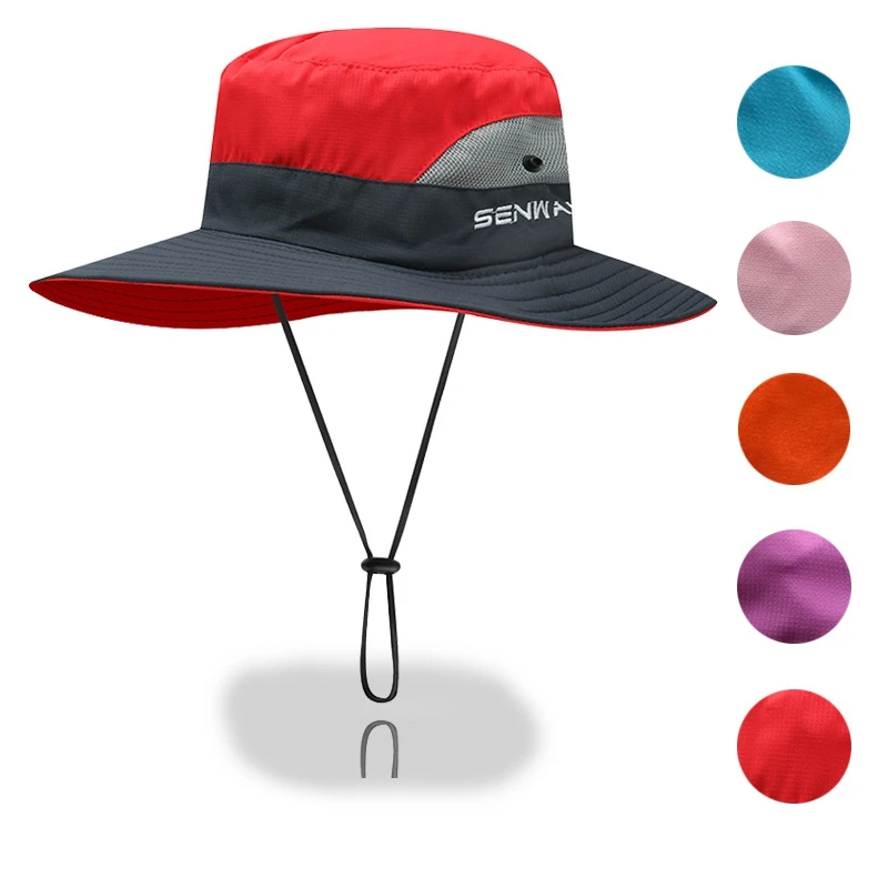 

Kids Girls Ponytail Summer Sun Hat Wide Brim UV Protection Bucket Cap Women Outdoor Wide Brim Foldable Safari Fishing Cap