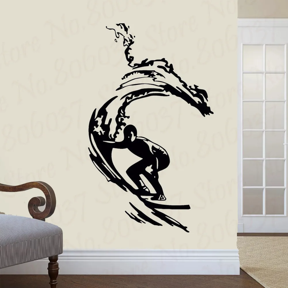 Настенная Виниловая наклейка для серфинга доска пляжа домашний декор съемная