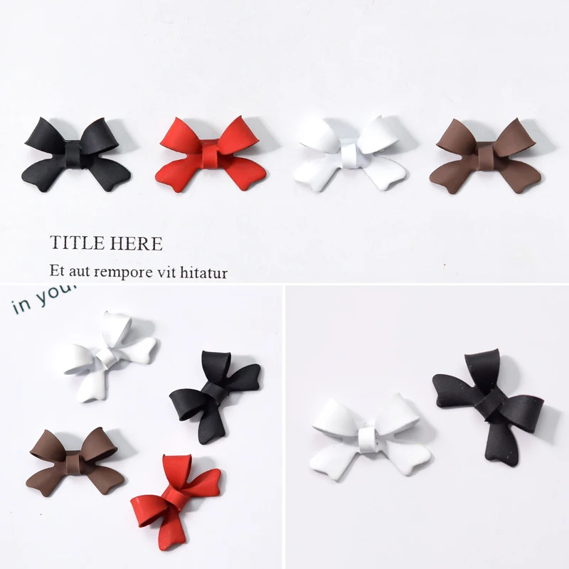 10 шт./лот украшения для ногтей из металлического сплава с бантом 17x11 мм 4 цвета