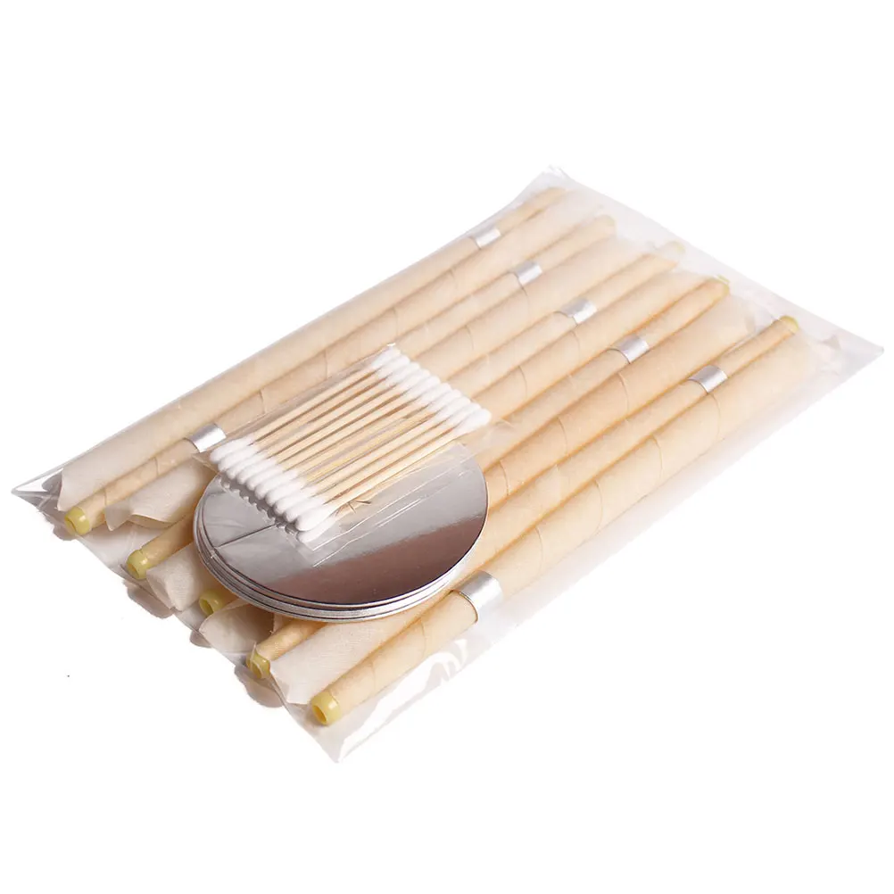 10Pcs Ear Wax Candle Beeswax Remover With Plug Healthy Care Removal 5pcs Trays And 10pcs Swab | Красота и здоровье