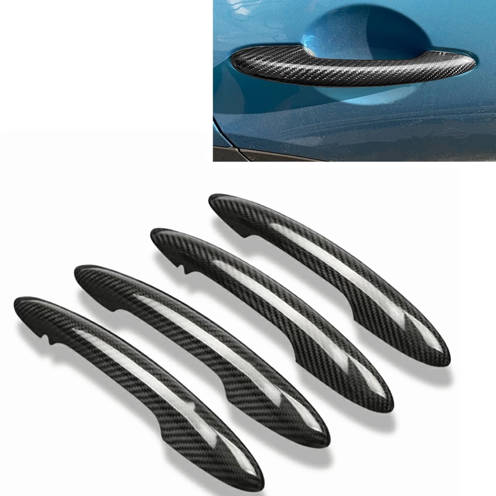 

Для MINI Cooper F55 F60 4 Door 2014-2020 Наружная ручка двери автомобиля крышка без датчика отверстие настоящая ручка дверной ручки из углеродного волокна ...