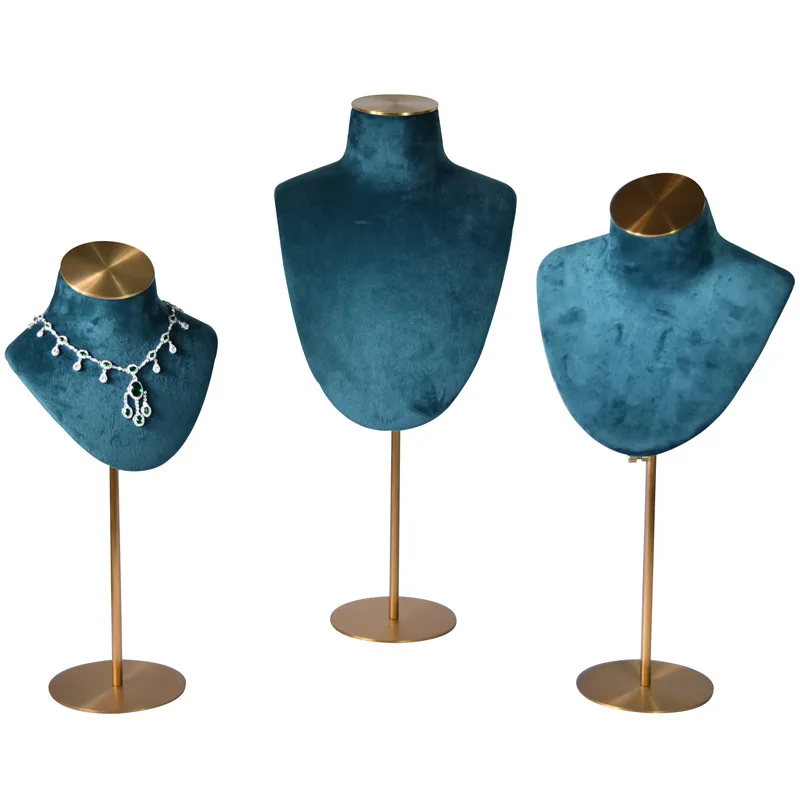 Adjustable metal support necklace display stand neck portrait model jewelry display props window display jewellery organizer