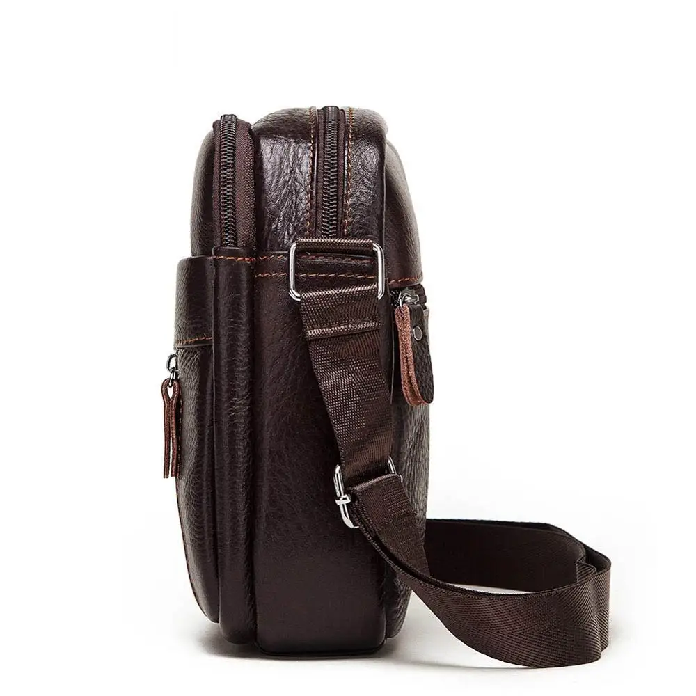 Сумка-мессенджер мужская из натуральной кожи маленький саквояж на плечо деловая