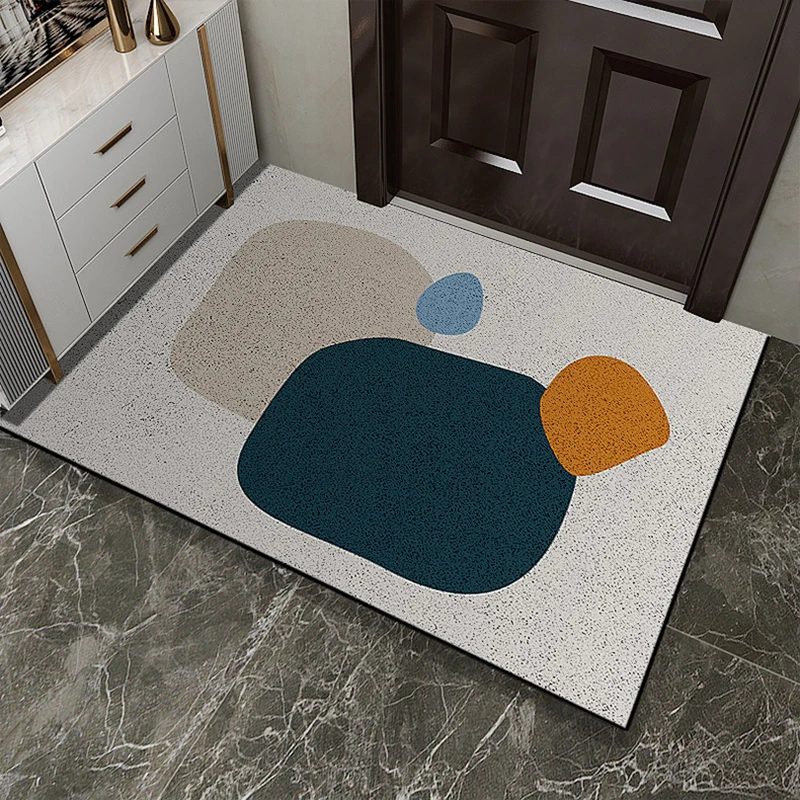 customize pvc silk loop dust proof printed doormat geometry carpet outdoor hallway rug mats shoes scraper for bathroom area rugs free global shipping