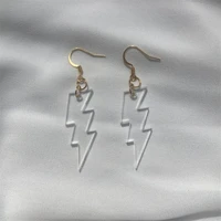 lightning bolt acrylic earrings clear acrylic earrings ear wire lightning bolt earrings lightning bolt lightning handmade j