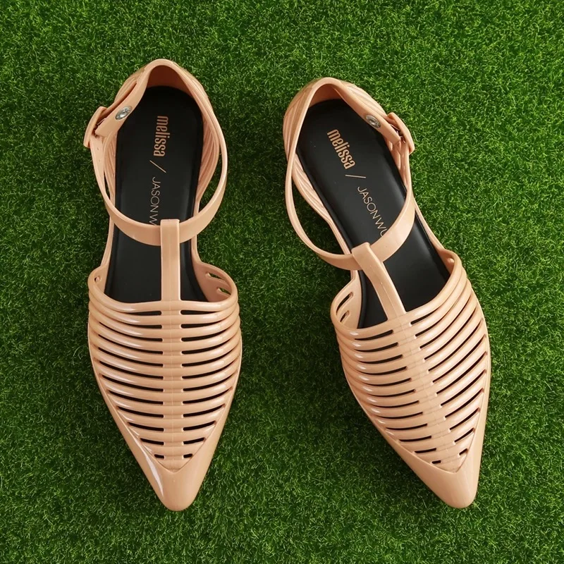 Лаванда Melissa/оригинальная обувь; женские босоножки; прозрачная обувь; коллекция года; плоский сандалии пляж; обувь; женские босоножки; Летняя обувь; нескользящая обувь - Цвет: Лаванда