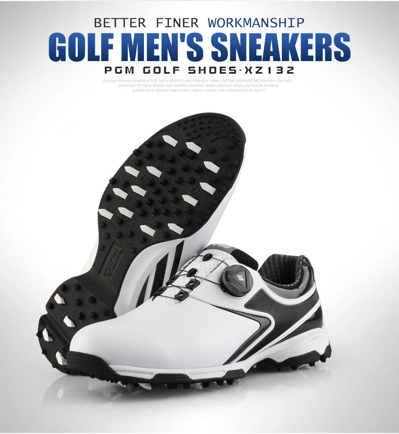 

PGM Golf Shoes Men Super quality microfiber Waterproof Anti-slip Knobs Buckle fixed Spikes nails Golf Training Sneakers