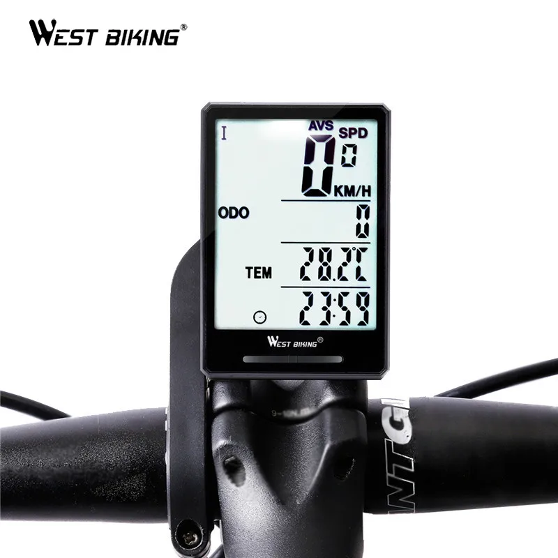 

West Biking Wireless Bike Computer Speedometer Odometer Rainproof Bike Measurable Temperature Stopwatch Cycling Bicycle Computer