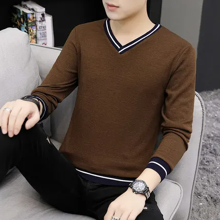 

Autumn and winter new men's casual long-sleeved fashion simple t-shirt 695